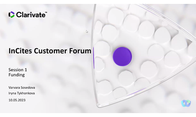 10 травня 2023 року відбулась нова ініціатива Clarivate - InCites Customer Forum