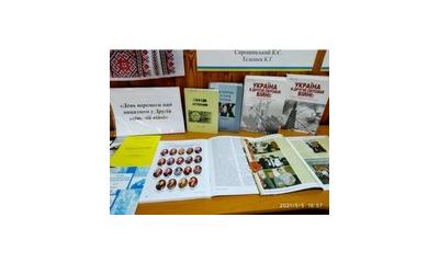 Запрошуємо відвідати тематичну книжкову виставку «День перемоги над нацизмом у Другій світовій війні», що розпочала функціонувати у читальній залі № 1.